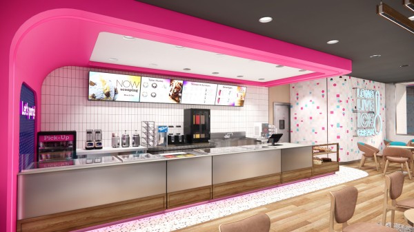 専用ショーケースが納入されたサーティワン店舗イメージ