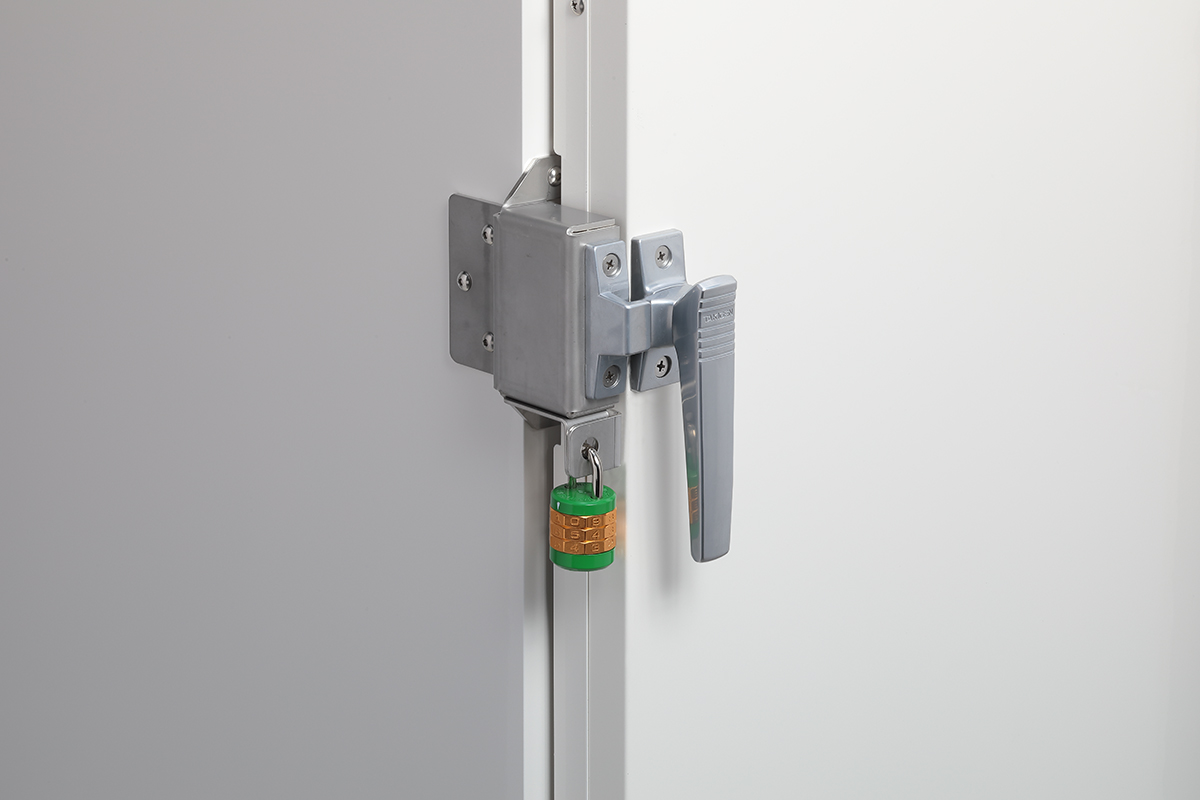 Screw-Down Handle with Padlock Attached
